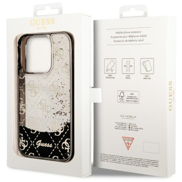 Etui do iPhone 14 Pro Guess Liquid Glitter 4G Czarne