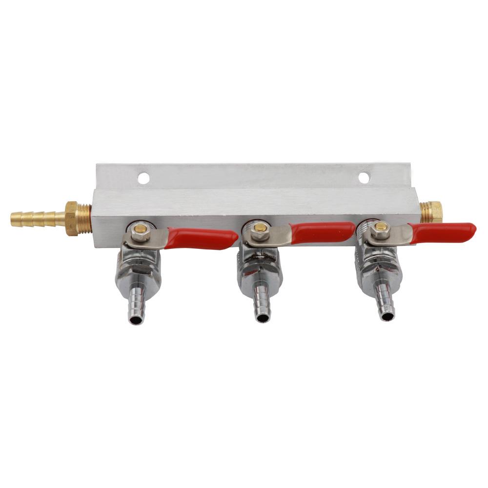 2/3/4 Way CO2 Air Gas Distribution Manifold Splitter Check Valves 1/4" 7mm Barb fittings Draft Beer Brew Kegerator Dispenser