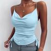 European And American Summer Women'S Top Tight Drawstring Sexy V-Neck Sling Vest European And American Style