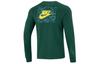 Nike T Shirts Men's Olive Green Crew Neck Moderate Straight Fit DR7822-341