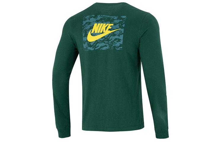 Nike T Shirts Men's Olive Green Crew Neck Moderate Straight Fit DR7822-341