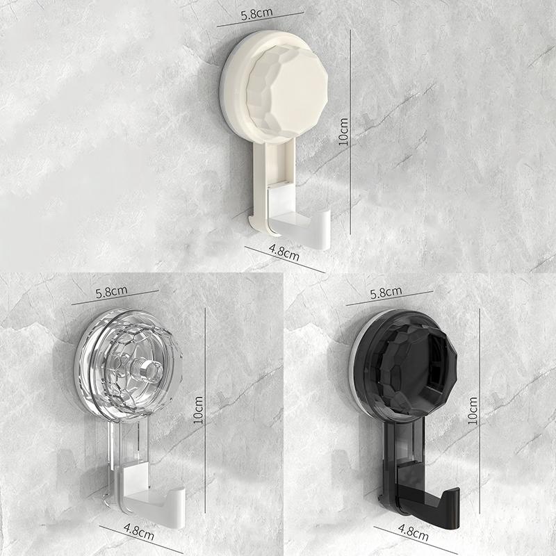 3pcs Removable Swivel Strong Suction Cup Hook Water And Moisture Resistant Suitable For Kitchen Bathroom