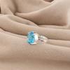 Swiss Blue Topaz Gemstone 925 Sterling Silver Jewelry Statement Designer Ring For Wife RR-81-5