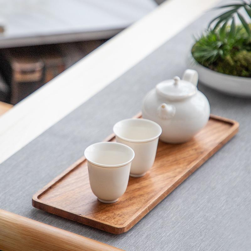 Natural Wooden Tray Rectangular Plate Fruit Snacks Food Storage Trays Hotel Home Serving Decorate Supplies