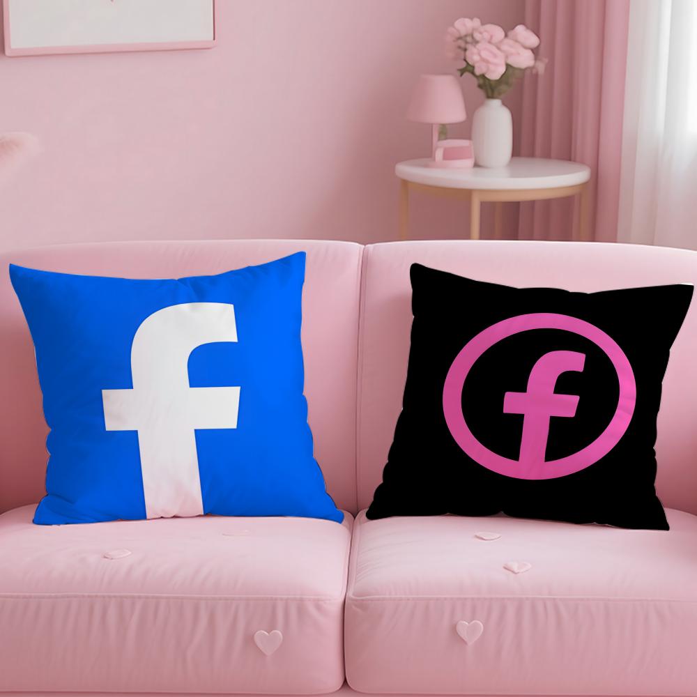 Popular Social Platform Facebook Cushion Cover Soft & Easy-Wash Pillow Case – Versatile for Couch, Bed, Travel and Office
