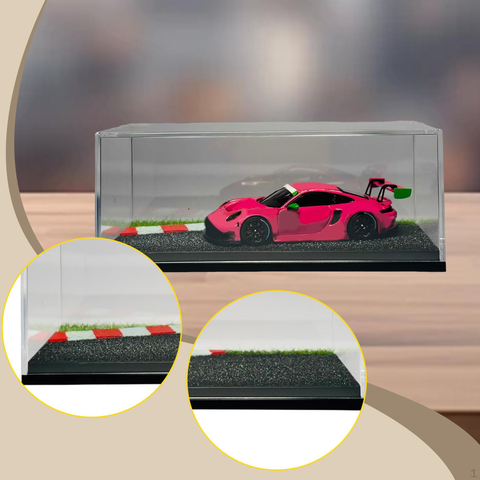 

1/64 Diecast Car Display Case Parking Scene Showcase, Storage Organizer Dustproof Cover for