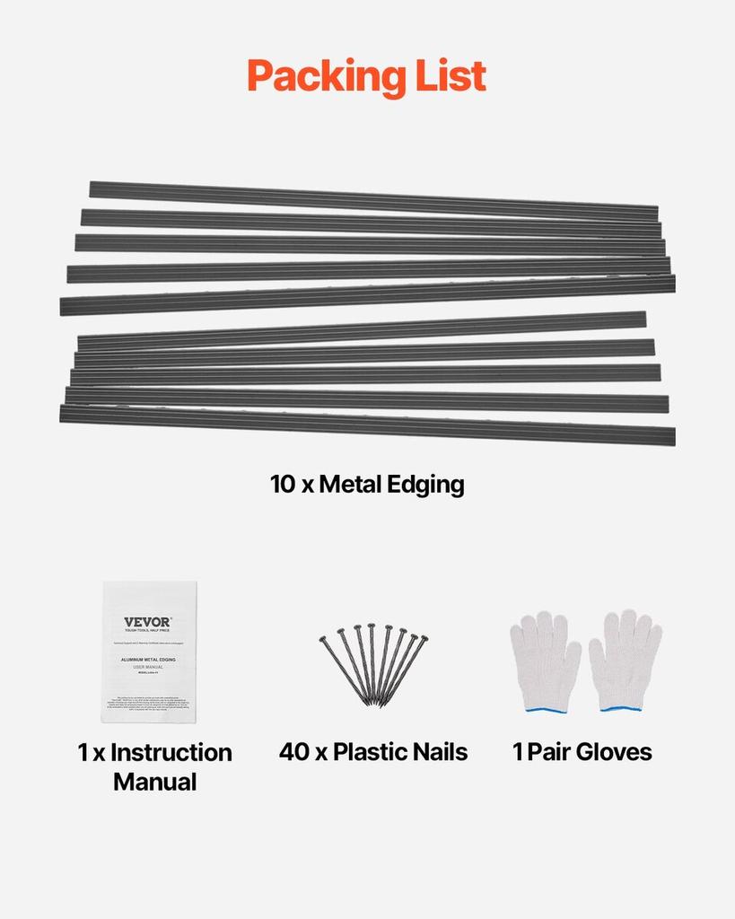 Metal Landscape Edging 10Packs 60in Rust-Resistant Bendable for Yard Garden