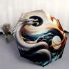 Yin Yang Dragon Phoenix Circular Art Print Wall DecorUmbrella, Portable 3-Fold Compact Umbrella for Men & Women Gift