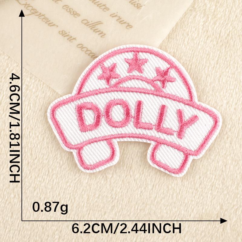 Doku Cartoon English Embroidery Patch Set: Computer Embroidery Labels, Bag Stickers, Clothing Accessories, and Cloth Stickers