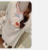 Spring & Autumn Maternity Slimming Long Sleeve Round Neck Princess Nightdress with Breast Pads, Wearable Outdoors