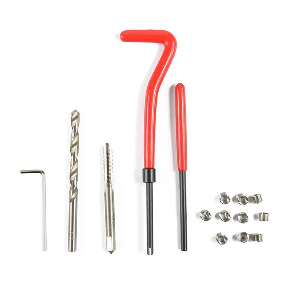 10pcs Helicoil for Auto Repairing M5 x 0.8mm Thread Repair Insert Tap Drill Kit Compatible Hand Tool Set
