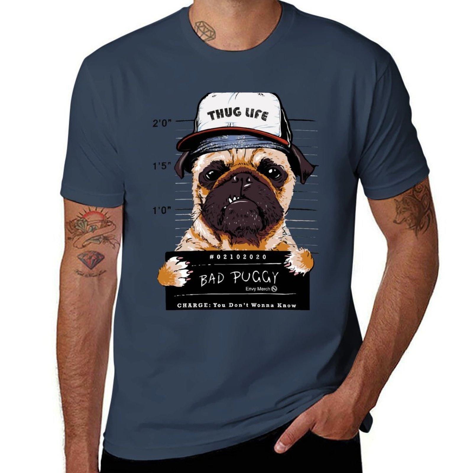 Bad Puggy Pug Life Tshirt Mechanic Work Tee Shirt S