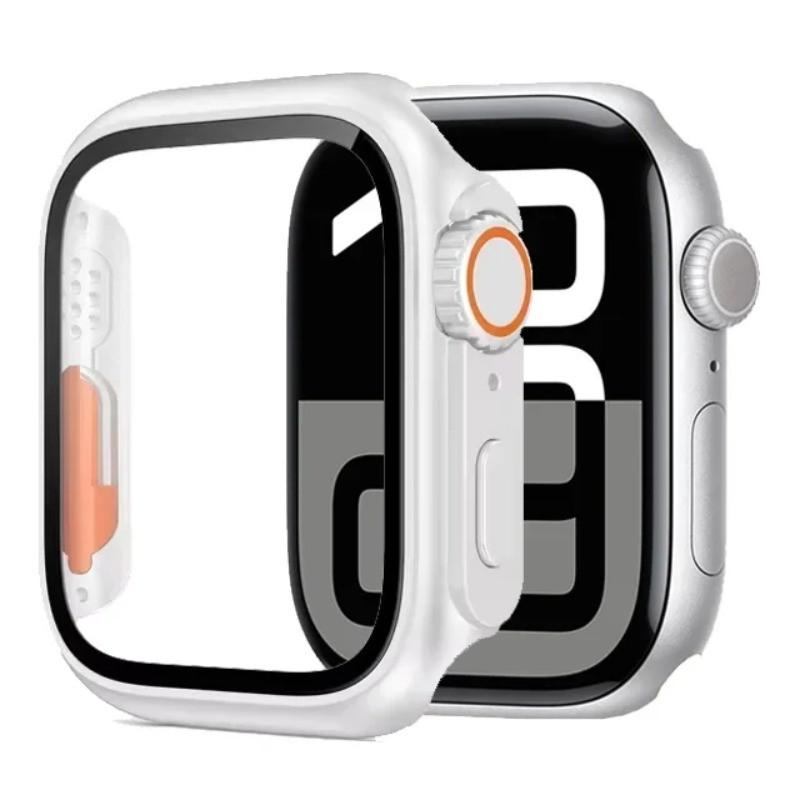 Glass+Case For Apple Watch 11 10 46/42mm 9 8 7 45/41mm Screen Protector Change To Ultra 4/3/2/1 iWatch 6 5 SE 44/40mm Bumper Cover