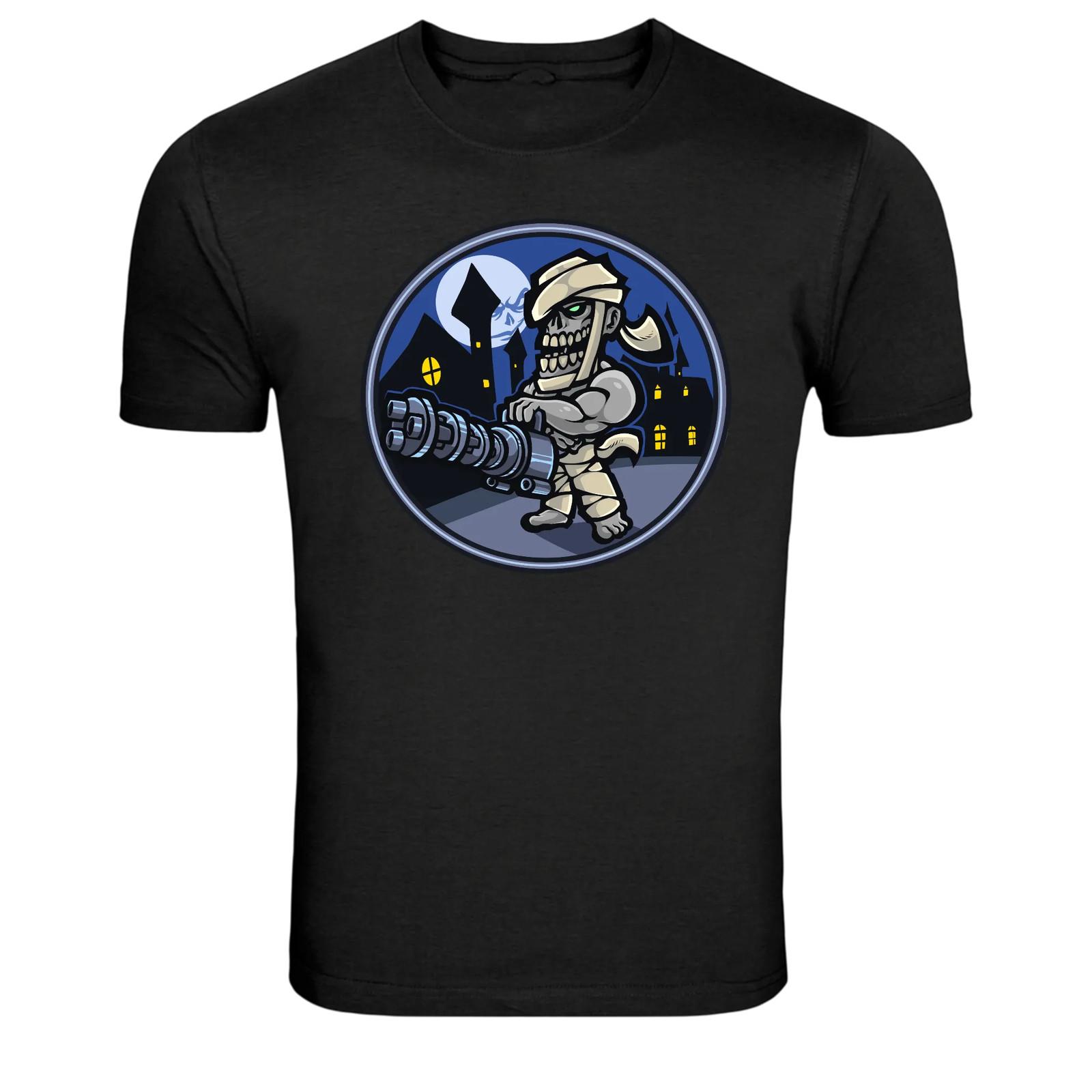 Mummy Warrior Halloween Graphic T-Shirt Skeleton Monster Night Tee S разноцветный