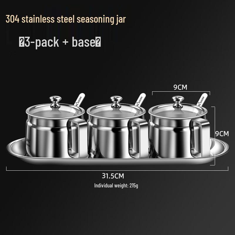 304 Stainless Steel Condiment Pot Set