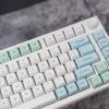 Mechanical Keyboard Keycap Minimalist Ice Mint Keys DA Profile 133Keys Dye Sub KeyCap for   MX DZ60 RK61 64 GK61