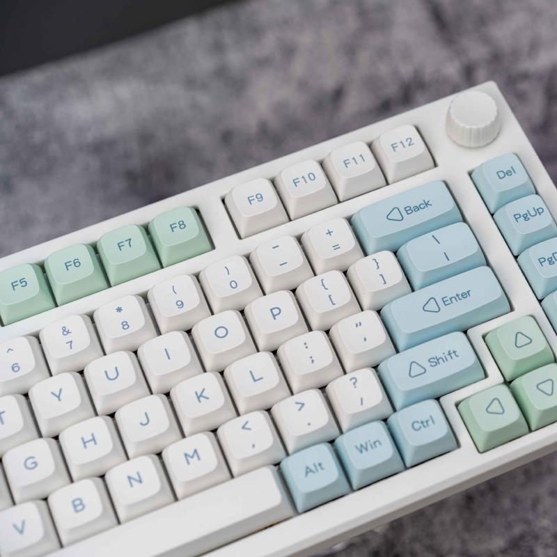 Mechanical Keyboard Keycap Minimalist Ice Mint Keys DA Profile 133Keys Dye Sub KeyCap for   MX DZ60 RK61 64 GK61