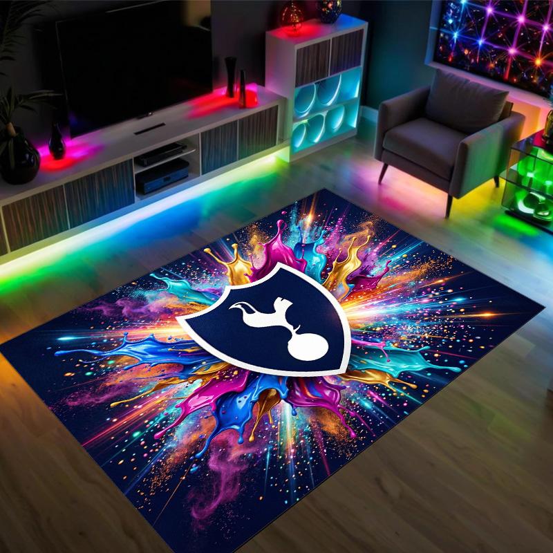 Tottenham Hotspur Design Crystal Velvet Carpet Cozy Non?Slip Printed Rug For Bedroom Living Room Entrance