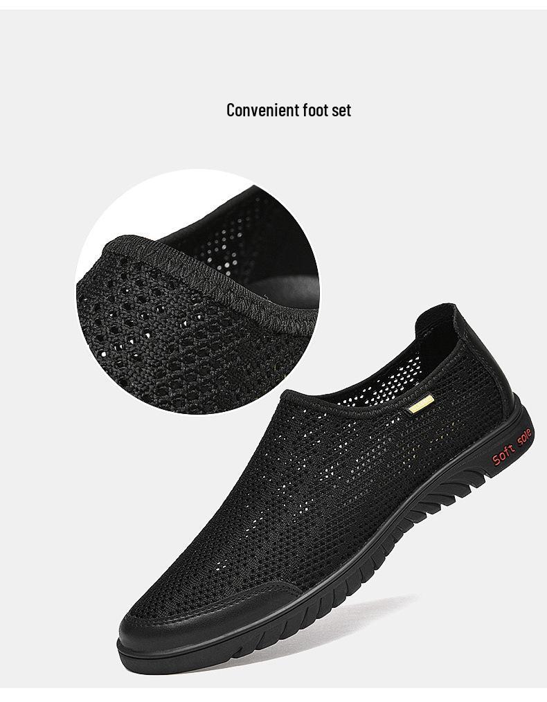 Men's Breathable Mesh & Cowhide Slip-On Loafers