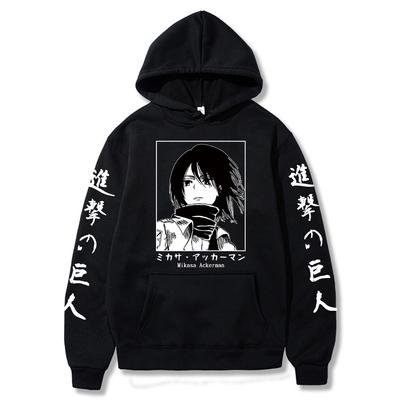 Attack on Titan Manga Hoodies Anime Mikasa Ackerman Bedrucktes Sweatshirt Freizeitkleidung Harajuku Hoodies Sweatshirt