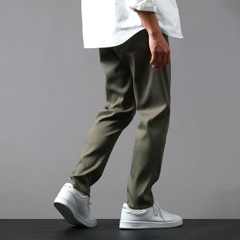 [M.R.U.] stretch pants men's chino pants long pants Cool touch sensation stretch Sweat absorbent and quick drying lightweight Relaxing khaki M