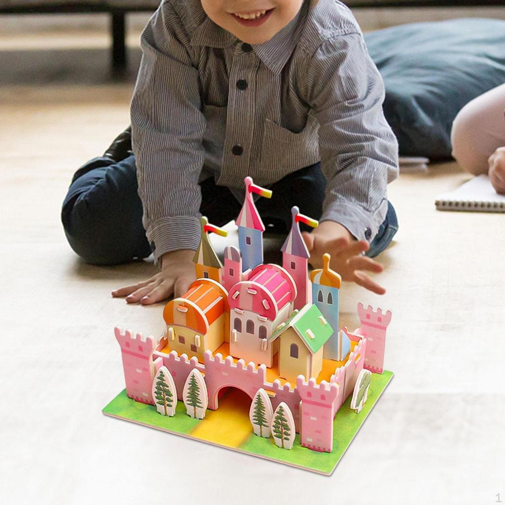 3D House Puzzle for Girls, Child Aged 6-12, Paper Cardboard Mini Craft , Creative DIY