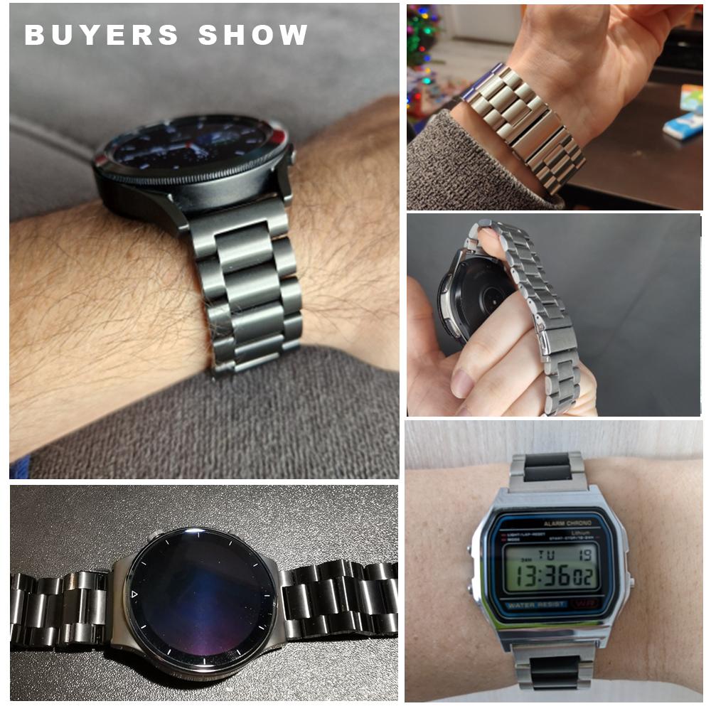22mm 18mm 24mm 20mm Sternenlicht Edelstahl Uhrenarmband für Samsung Galaxy Watch 3 4 5 Pro 40mm 44mm 42mm 46mm Active2