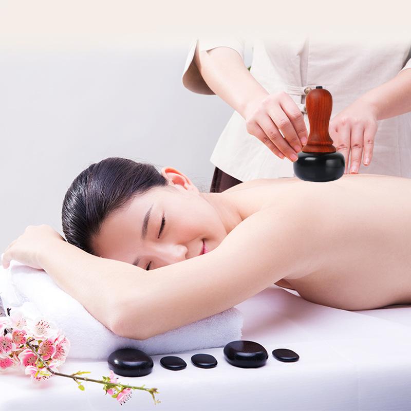 Hot Stone Electric Gua Sha Massager Natural Bianstone GuaSha Scraping Back Neck Face Relax Muscles Massage Skin Lift Care Spa