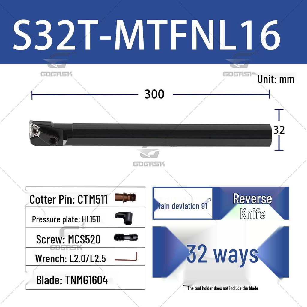 Triangular 91-Degree CNC Tool Holder - S16Q/18Q/20R/25S/32T/40T/40U-MTFNR/L16