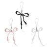 Fashionable Bowknot Phone Lanyard Keychain Handmade Crystal Beads Keyring Butterfly Bow Phone Charm Antilost Strap