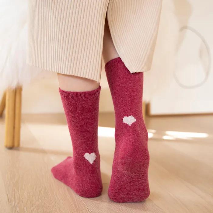 Angora hartjessokken - Kers