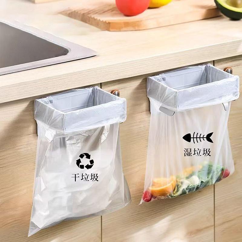 Faltbarer Müllbeutelhalter Wandmontiert Küchenmüllbeutel Organizer Hängender Plastiktütenfolien Aufbewahrungsständer Behälter Spender