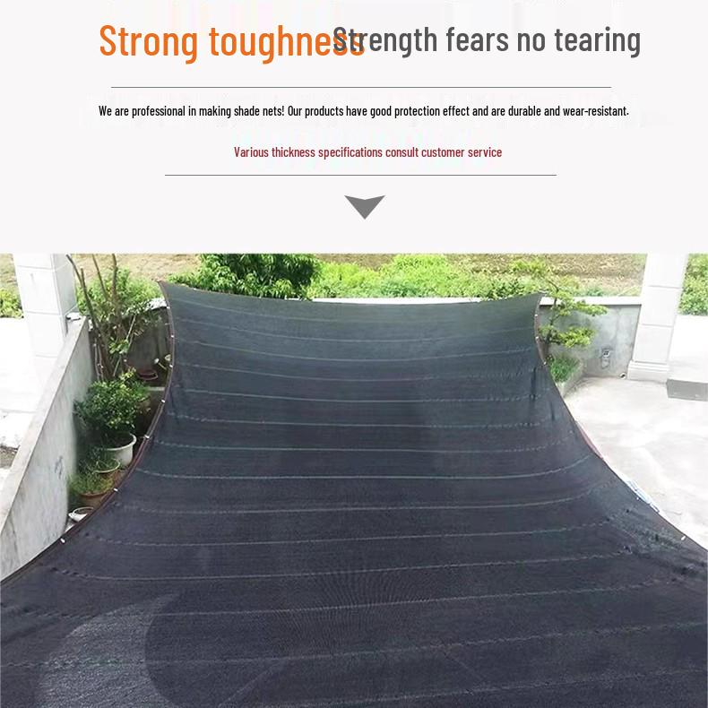 Edge-Bound Black Outdoor Sunshade Net: Perforated, Dustproof, Sun Protection for Balconies