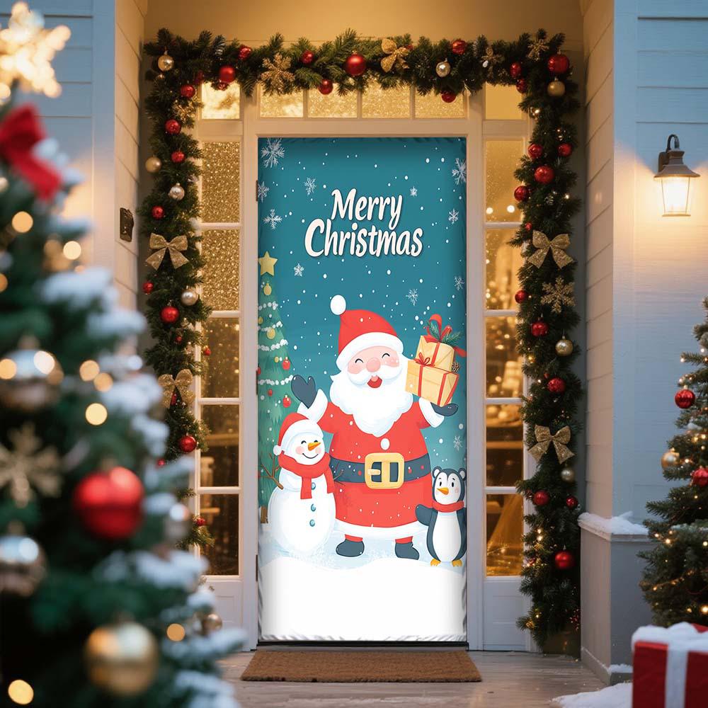 Cross-border Christmas Decoration: Santa Claus Door Banner for European & American Outdoor Parties