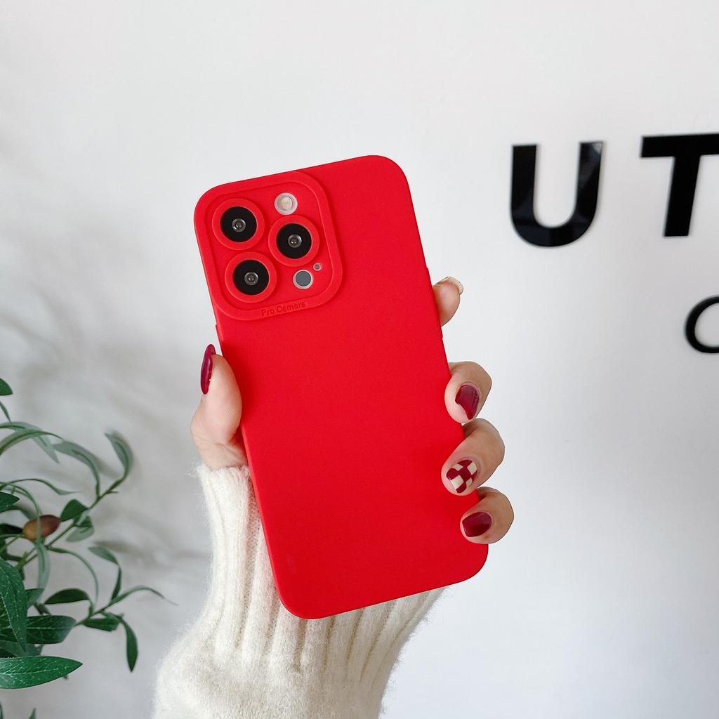 Applicable To Apple 15 Mobile Phone Case IPhone16promax Fine Hole Full-inclusive Solid Color Mobile Phone Case