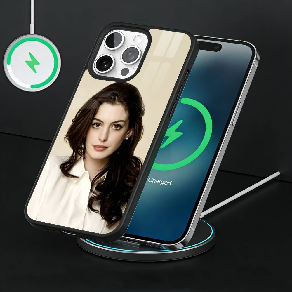 Actor A-Anne Hathaway Phone Case For iPhone17,16,15,14,13 Plus,Pro Max Magnetic For Magsafe Wireless Charging