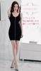 Coco Yuka Tight Sexy Mini Dress with Zipper and Sleeveless Chest Size & Women's (Black, S)