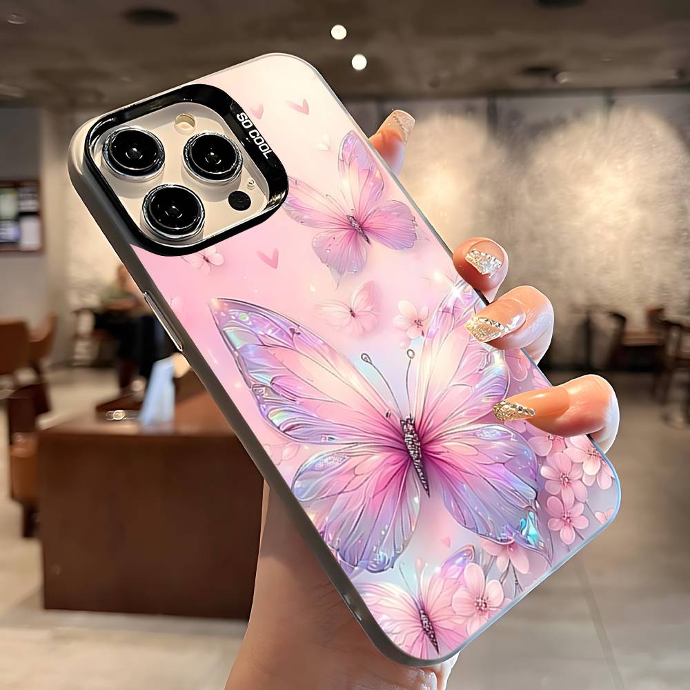 B-Butterfly-F-Floral-D-Design Phone Case For IPhone 17 16 15 14 13 12 Mini 11 8 7 Pro Max Plus Colorful Phone Case