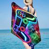 Neon Gaming Controller Beach Towel, Super Soft Microfiber, Gift for Her/Him, Birthday, for Pool, Beach, Travel, Home Decor Fan gifts