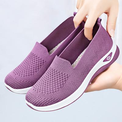 Purple Women Shoes Summer Fashion Mesh Breathable Comfortable Platform Shoes Casual Wedges 36-41 Shoes for Women Flats