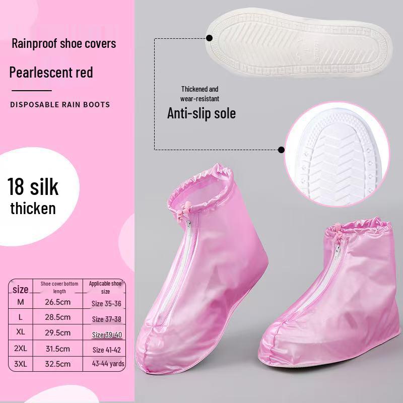 

Thickened Waterproof Transparent PVC Unisex Shoe Covers - Anti-slip, Disposable, Wear-resistant for Rainy Days XL [Fits size 39-40 shoes] Adult