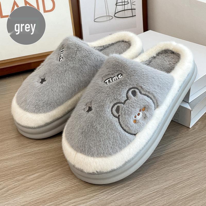Plush Winter Indoor Non-slip Slippers for Women & Men