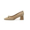 8-1 High Heels for Women's New Thick Heels, Light Mouth Bow, Pointed Head Temperament, Single Shoes for Women