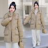 Autumn and Winter Korean Version Hooded Bread Jacket, Thick Down Cotton Jacket, Medium To Long Down Jacket, Loose Outer Jacket, Cotton Jacket