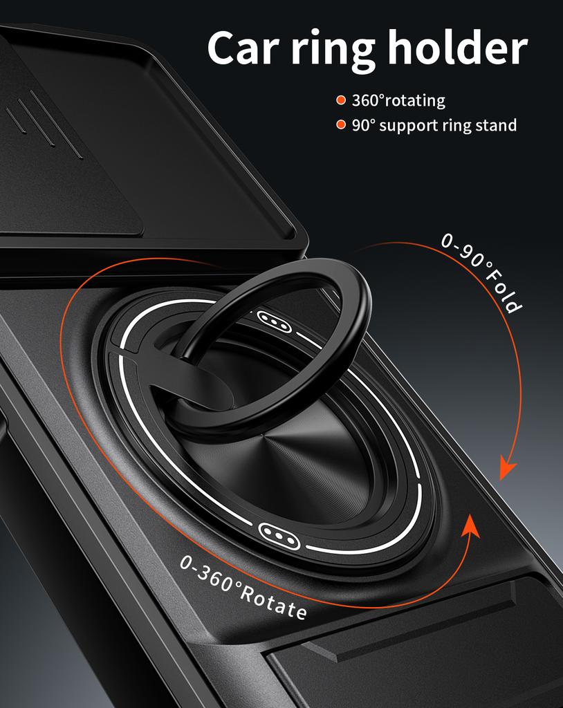 Pouzdro pro POCO M7 4G Pouzdro Otočný Kroužek na ochranu fotoaparátu Posuvný Stojánek Nárazuvzdorný Kryt Capa Funda