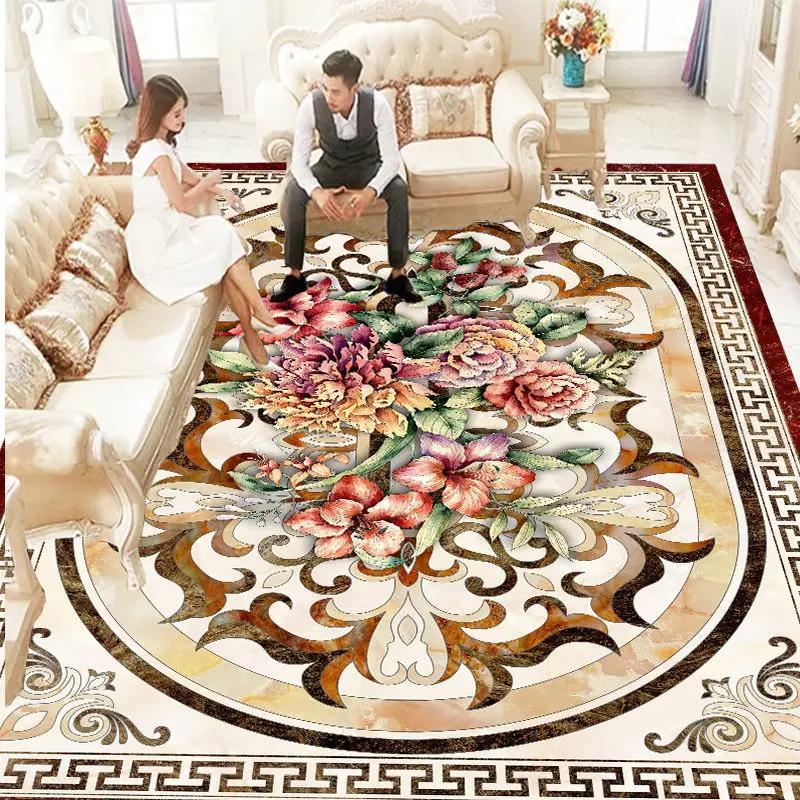 European Style Carpet Living Room Large Area Rugs Bedroom Bedside Mat Home Porch Entry Doormat Alfombras Para La Sala Moderna