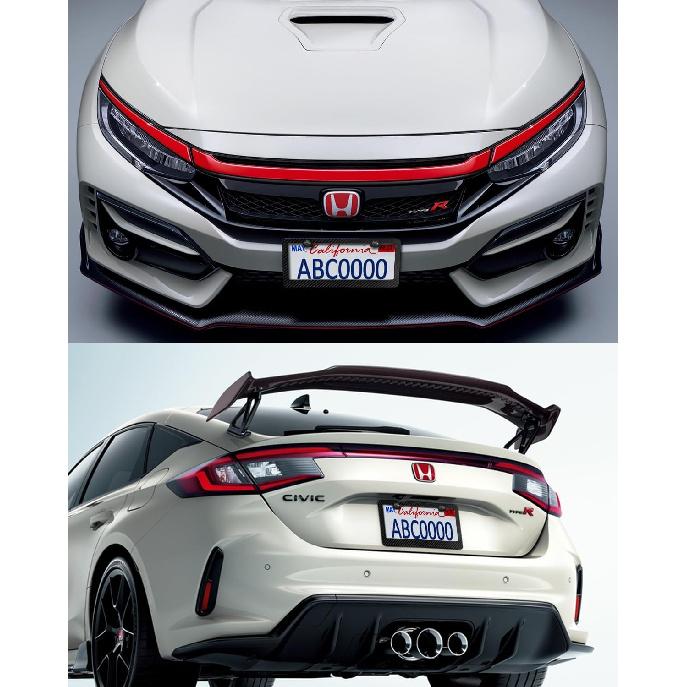 Carbon Fiber License Plate Frames- Black Plastic Car Tag Holder, 2 Pack 2 Hole Front Rear Bracket With Screw Caps And Car Door Handle Stickers