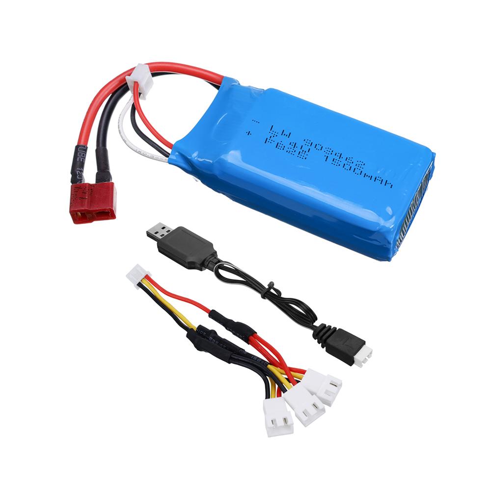 7.4V 1500mAh Lipo battery With Charger For Wltoys 12428 144001 A979-B RC Car battery Spare parts 2S 7.4 V 1500 mah 903462 T plug