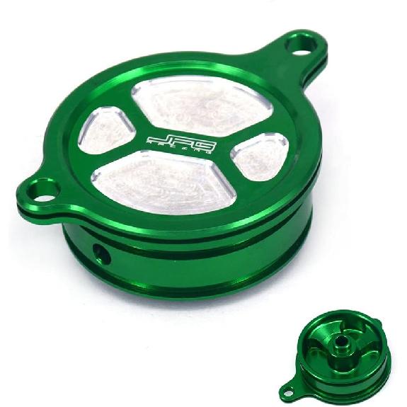 

JFG RACING Motorcycle Billet Oil Filter Cover Cap Trim CNC Aluminum Compatible To KX450F 2006-2015 KLX450R 2008-2015 KX 450F KLX 450R 06-15 08-15 For KX450F 2006-2015/KLX4 зелений