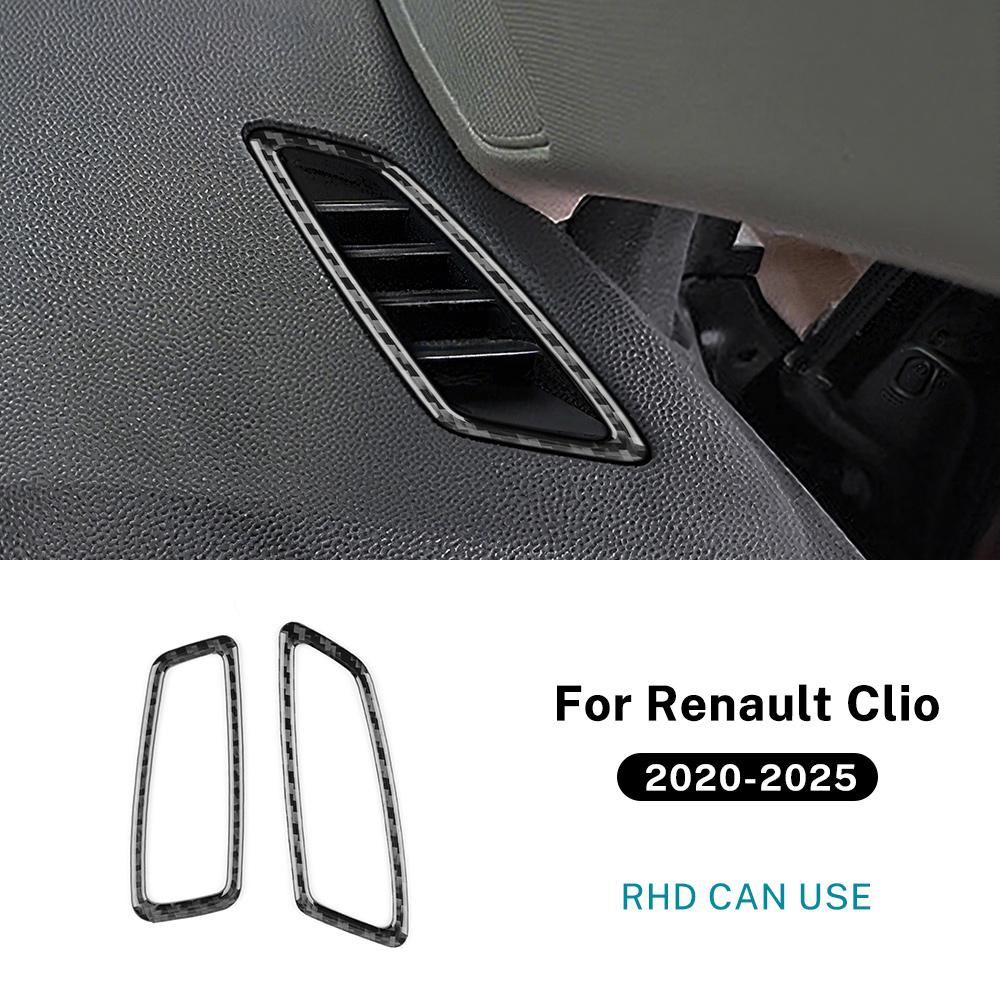 Real Soft Carbon Fiber Sticker For Renault Clio 5 MK5 2020 2025 2025 2025 2025 2025 LHD RHD Car Air Outlet Side of Instrument